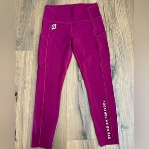 LULULEMON PELOTON Size 8 Leggings Fast Free Tight 23” Pockets Deep Fuchsia Read